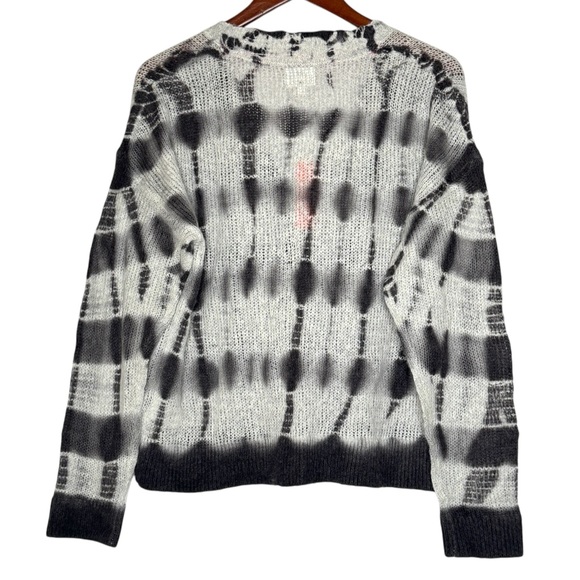 Sundry Boxy Cashmere Cardigan Merino Wool Sweater Charcoal Gray Tie Dye SZ Small - Picture 2 of 16